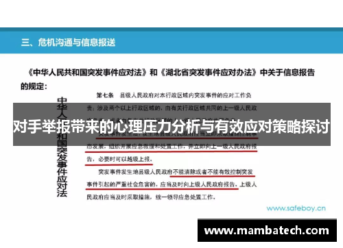 对手举报带来的心理压力分析与有效应对策略探讨